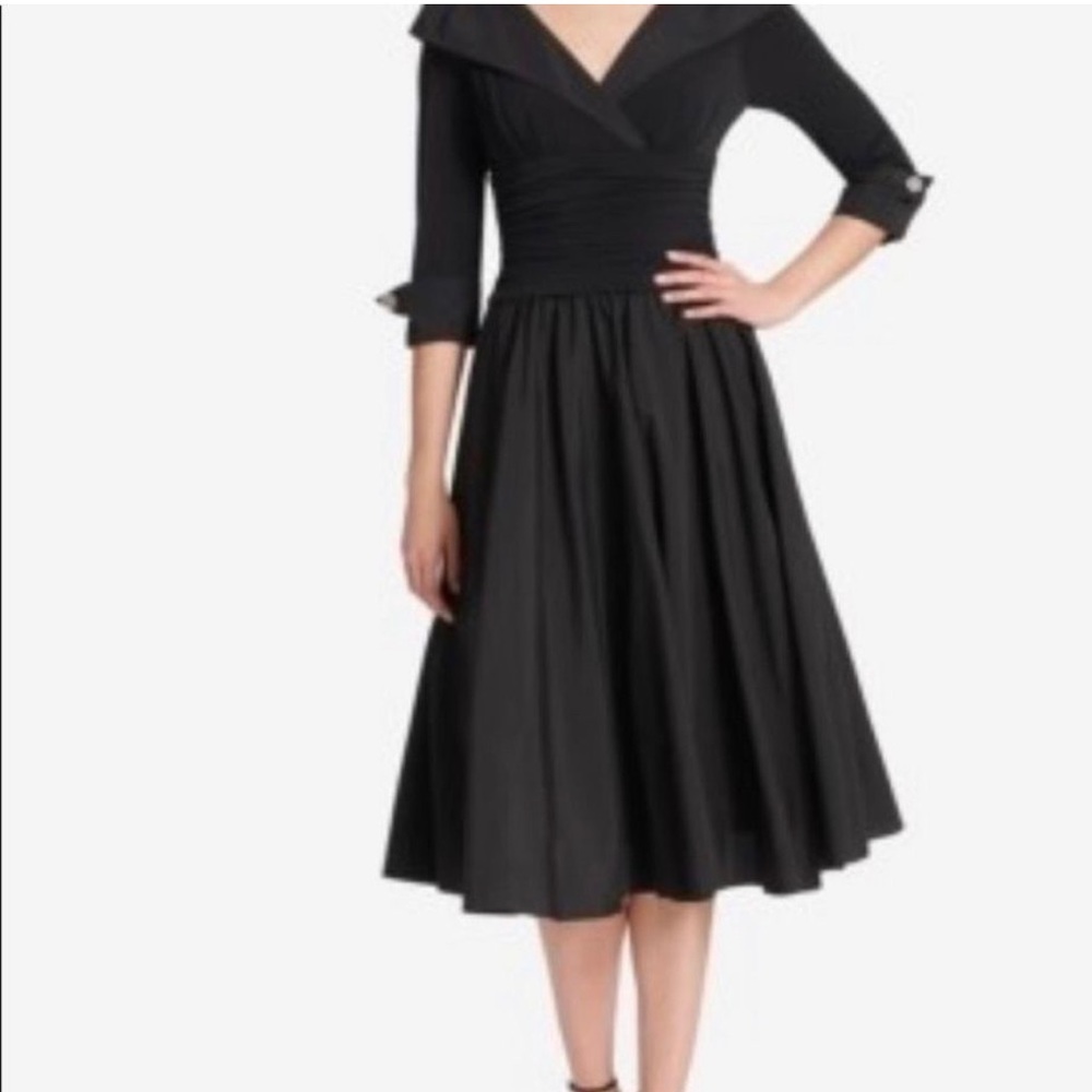 Eliza J Black satin long formal evening prom homecoming elegant Size 8